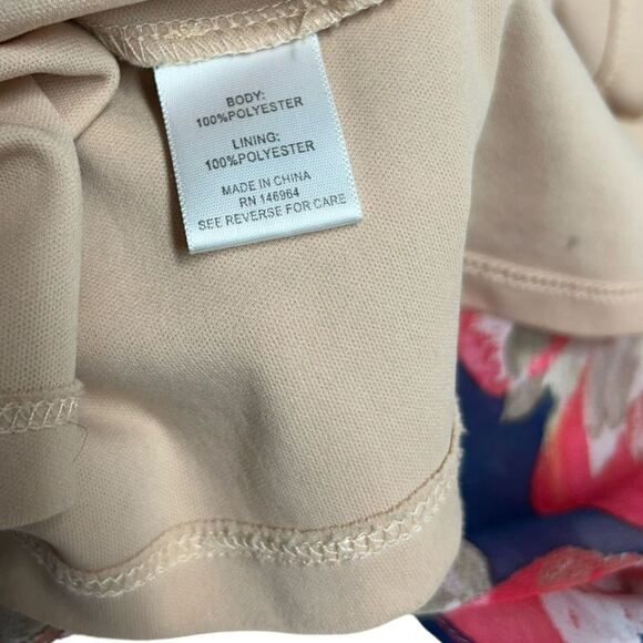 Signature by Robbie Bee Pink and Navy Blue Floral Sleeveless Maxi Dress Flowers - Picture 6 of 6